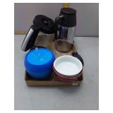 Kitchenware Assortment: Coffee Pots, Bowls, & Bent