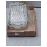 Vintage Glass Divided Serving Trays & Dish