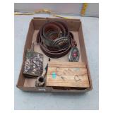 Assorted Men's Accessories Lot: Belts, Wallet, Pip