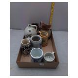 Collection of Vintage Mugs, Pitchers, and Jug