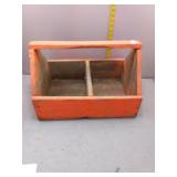 Vintage Orange Wooden Tool Tote