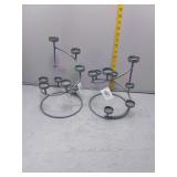 Set of Two Metal Candlestick Holders