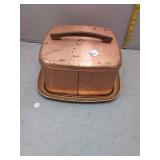 Vintage Copper Cake Carrier Set