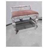 Vintage Painted Bench with Backrest
