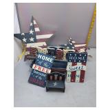 Patriotic Americana Wooden Decor Lot