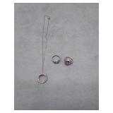 Sterling Jewelry Lot: Ring & Pendant Set
