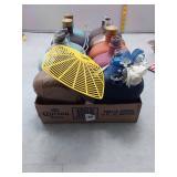 Painted Bottles & Decorative Elements Lot