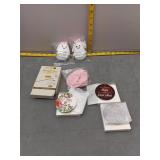 Assorted Gift Lot: Bunny Plushies, Tea Light Holde