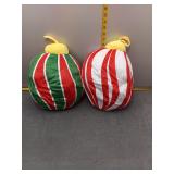 Large Striped Christmas Ball Ornaments pillows xet