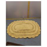 Vintage Yellow Oval Bath Mat