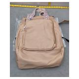 Beige Tote Backpack with Tribal Straps