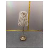 Gold-toned Table Lamp with Floral Shade