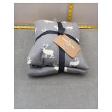 Eddie Bauer Twin Flannel Sheet Set - Elk Grove Gra