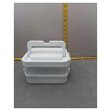 White Stackable Storage Container with Handle