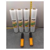 BTDao Stretch Wrap Film & Handles - 4 Rolls & 2 Ha