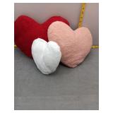 Set of 3 Sherpa Heart Pillows