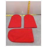 Lot of Three Red Knit Beanies
