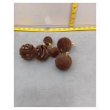 Brown Velvet Christmas Ornament Lot