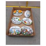 Whimsical Painted Garden Stones Lot