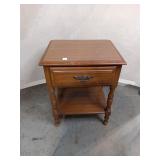 Vintage Wood Nightstand with Drawer