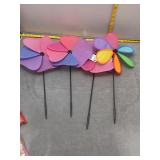 Set of 4  Colorful Outdoor Pinwheels