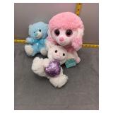 Plush Stuffed Animal Lot - Bear, Poodle, Lamb
