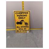 Chopper Parking Only Metal Sign