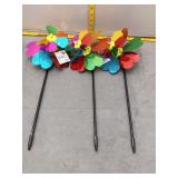 Set of 3 Colorful Flower Pinwheels