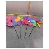 Colorful Pinwheel Garden Stakes - Set of 4