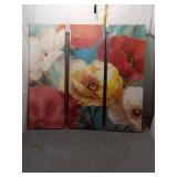 Vibrant Floral Triptych Canvas Art
