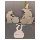 Wooden Witch Halloween Decor Lot