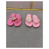 Two Pairs of New Pink Flip Flops, Size Large