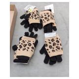 Ladies Leopard Print Gloves - Lot of 4