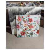 Floral and Abstract Canvas Art Pair