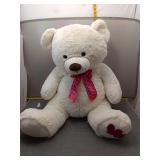 Large Plush Teddy Bear with Heart Accents