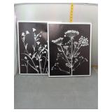 Modern Botanical Canvas Art Pair