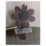 Rustic Wooden Flower Welcome Sign