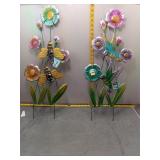 Metal Garden Stakes: Bees and Hummingbirds