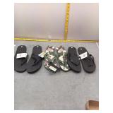 Men's Flip Flop Lot: Black & Camo - 3 Pairs