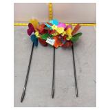 3 Glittering Foil Double Layer Pinwheel Set