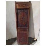 Vintage Asian Wall Panel with Hand-Painted Scene