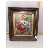 Vintage At the Well" Print in Ornate Frame