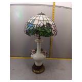 Vintage Floral Stained Glass Lamp