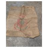 Vintage Burlap Sack with Graphics