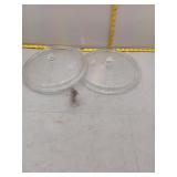 Lot of Two Clear Glass Lid Covers