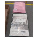DONREN Curtains Lot - Pink & Dark Green, Tie-Up St