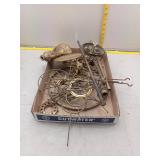 Vintage  Brass Clock and Lamp Parts Lot