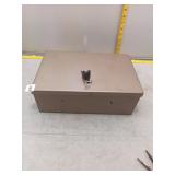 Vintage Metal Cash Box with Keys