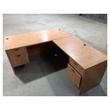 L-Shaped Office Desk with Drawers