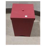 Red Wooden Lidded Trash Can/Storage Bin